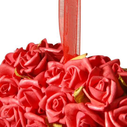 7" Red Rose Hanging Heart